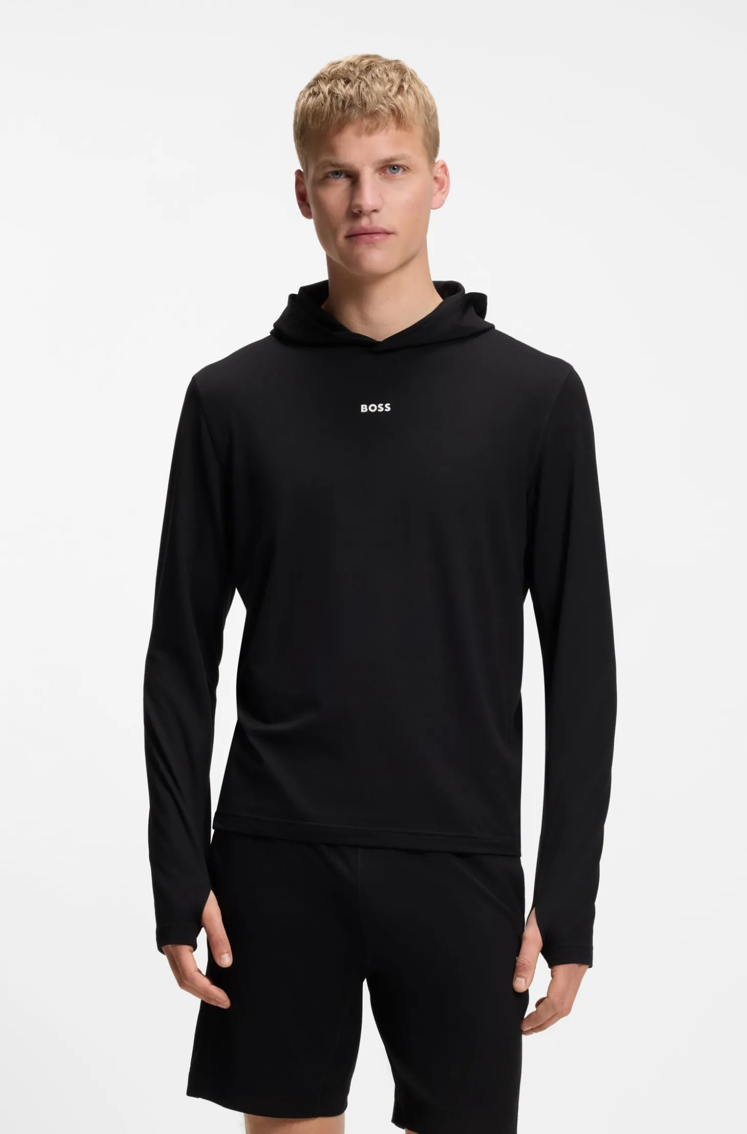 Active Hoodie mit Daumenlöchern und Feuchtigkeitsmanagement