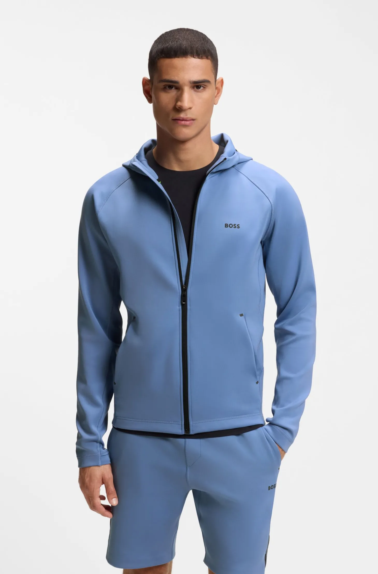 Active Hoodie mit Reißverschluss und reflektierendem Branding