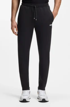 Active Jogginghose aus Stretch-Gabardine mit Reißverschlüssen an den Säumen