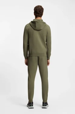 Active Regular-Fit Hoodie mit Reißverschluss und Jacquard-Streifen
