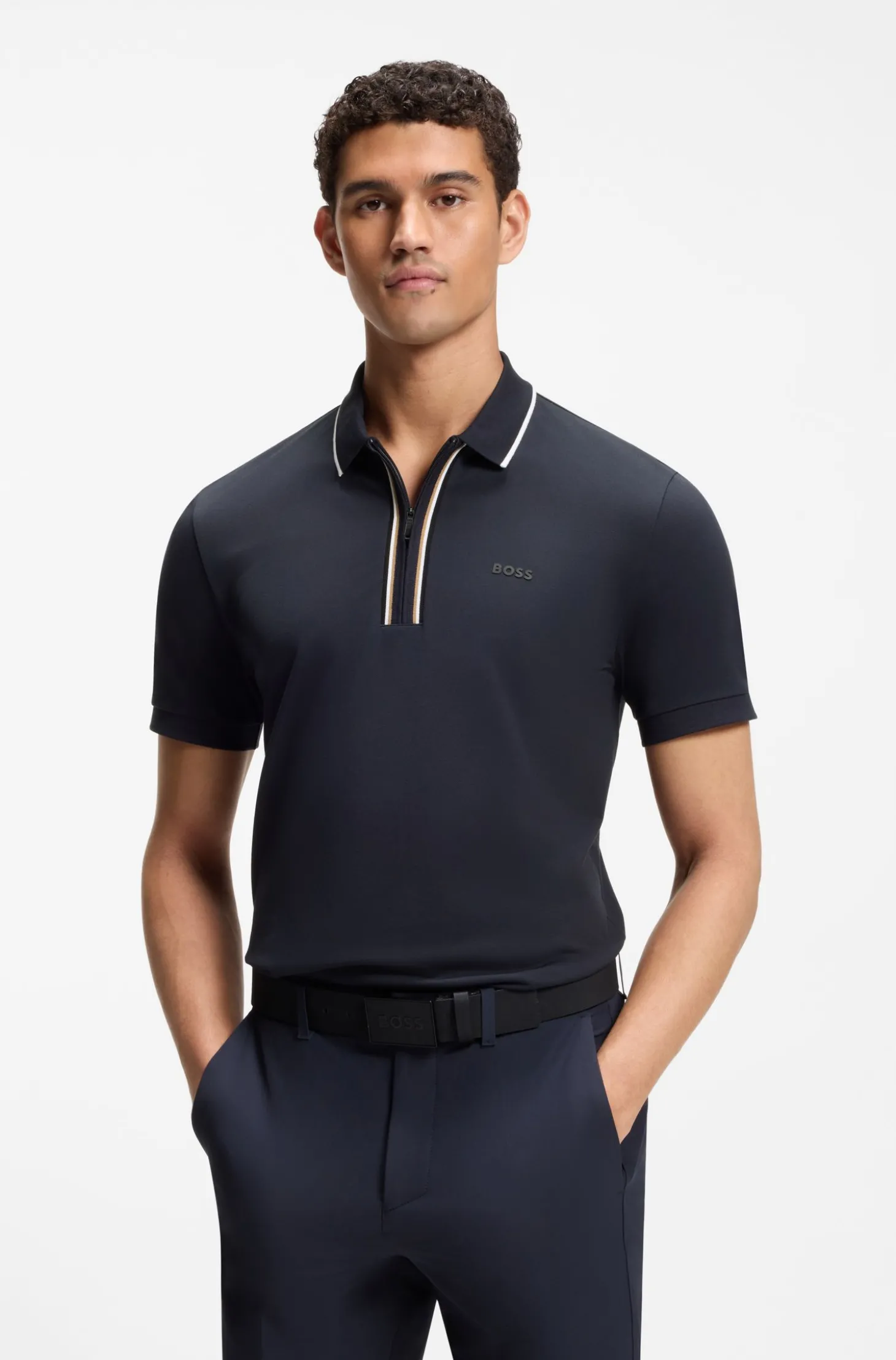 Active Slim-Fit Poloshirt aus feuchtigkeitsregulierender Stretch-Baumwolle