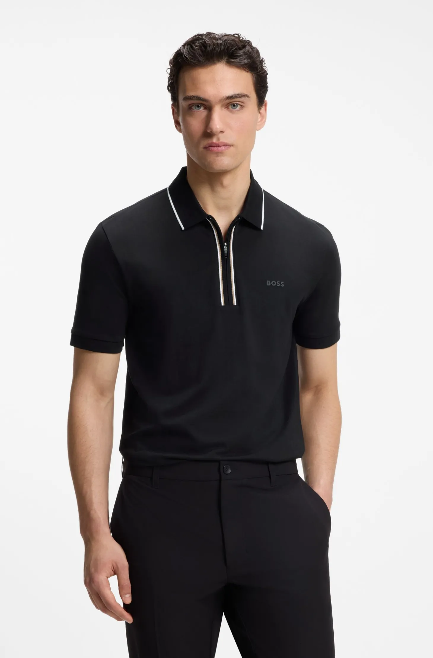 Active Slim-Fit Poloshirt aus feuchtigkeitsregulierender Stretch-Baumwolle