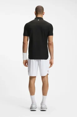 Active Slim-Fit Poloshirt aus gestreiftem Jersey mit Vierwege-Stretch