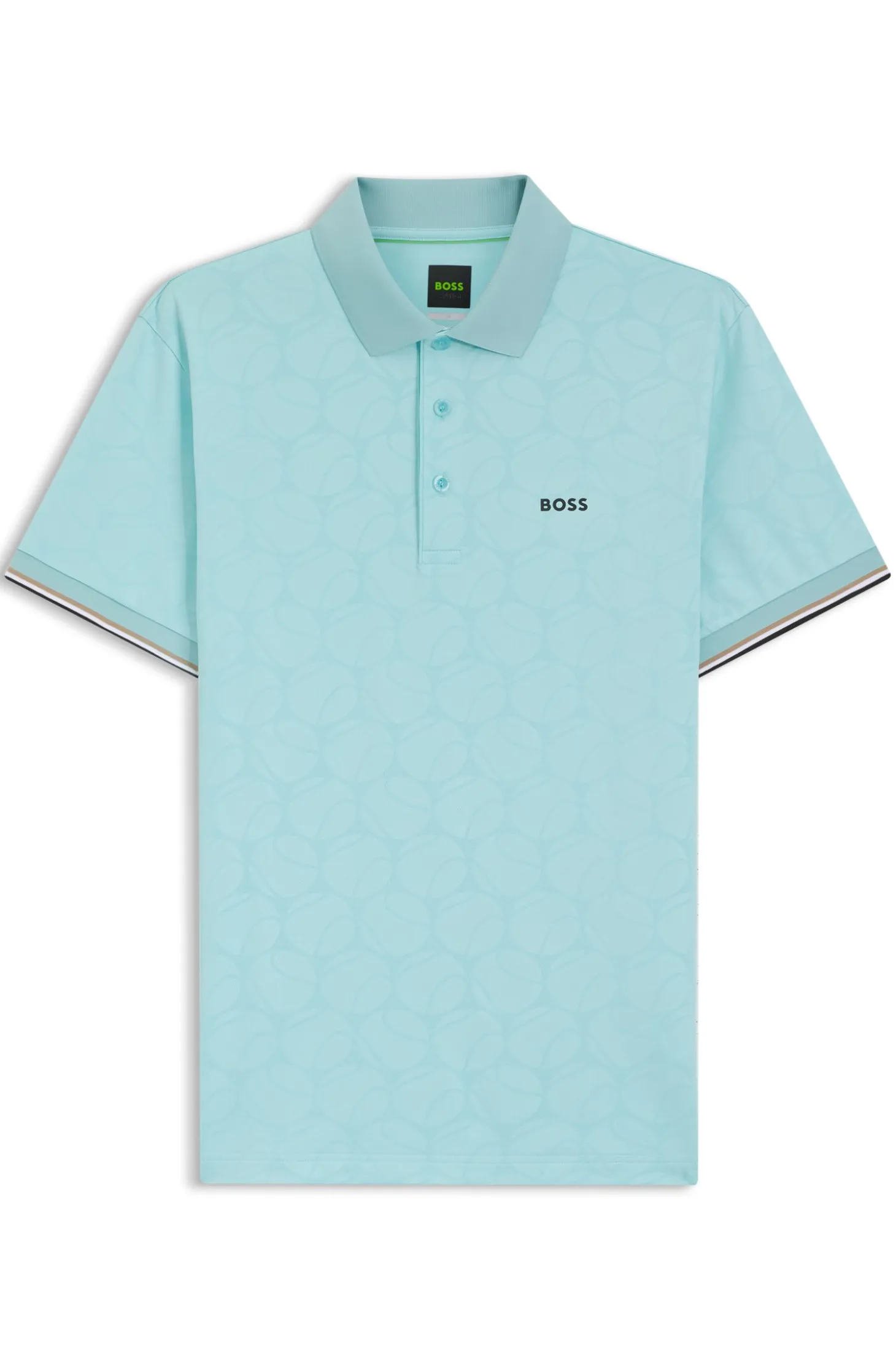 Active Slim-Fit Poloshirt mit geprägtem Tennisball-Muster