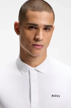 Active Slim-Fit Poloshirt mit geprägtem Tennisball-Muster