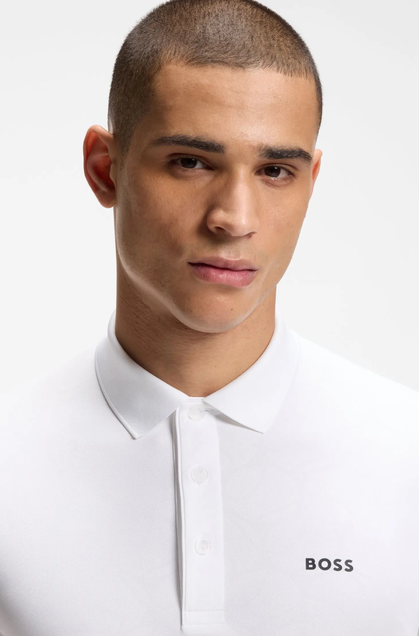 Active Slim-Fit Poloshirt mit geprägtem Tennisball-Muster