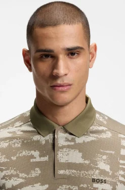 Active Slim-Fit Poloshirt mit Jacquard-Muster