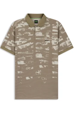 Active Slim-Fit Poloshirt mit Jacquard-Muster