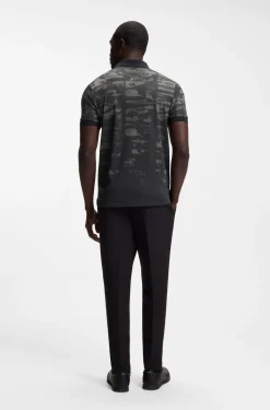 Active Slim-Fit Poloshirt mit Jacquard-Muster