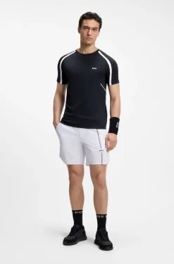 Active Slim-Fit T-Shirt aus Stretch-Gewebe mit kontrastfarbenen Akzenten