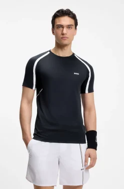 Active Slim-Fit T-Shirt aus Stretch-Gewebe mit kontrastfarbenen Akzenten