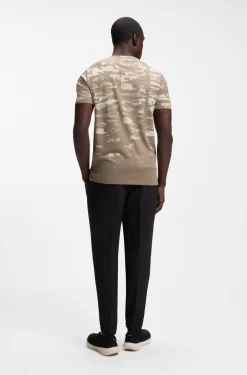 Active Slim-Fit T-Shirt mit Jacquard-Muster