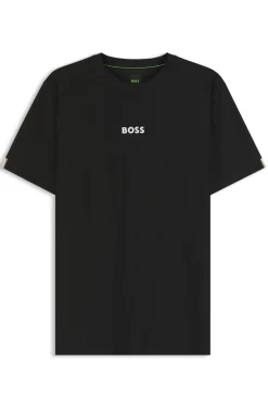 Active Slim-Fit T-Shirt mit Jacquard-Streifen und Logo-Print