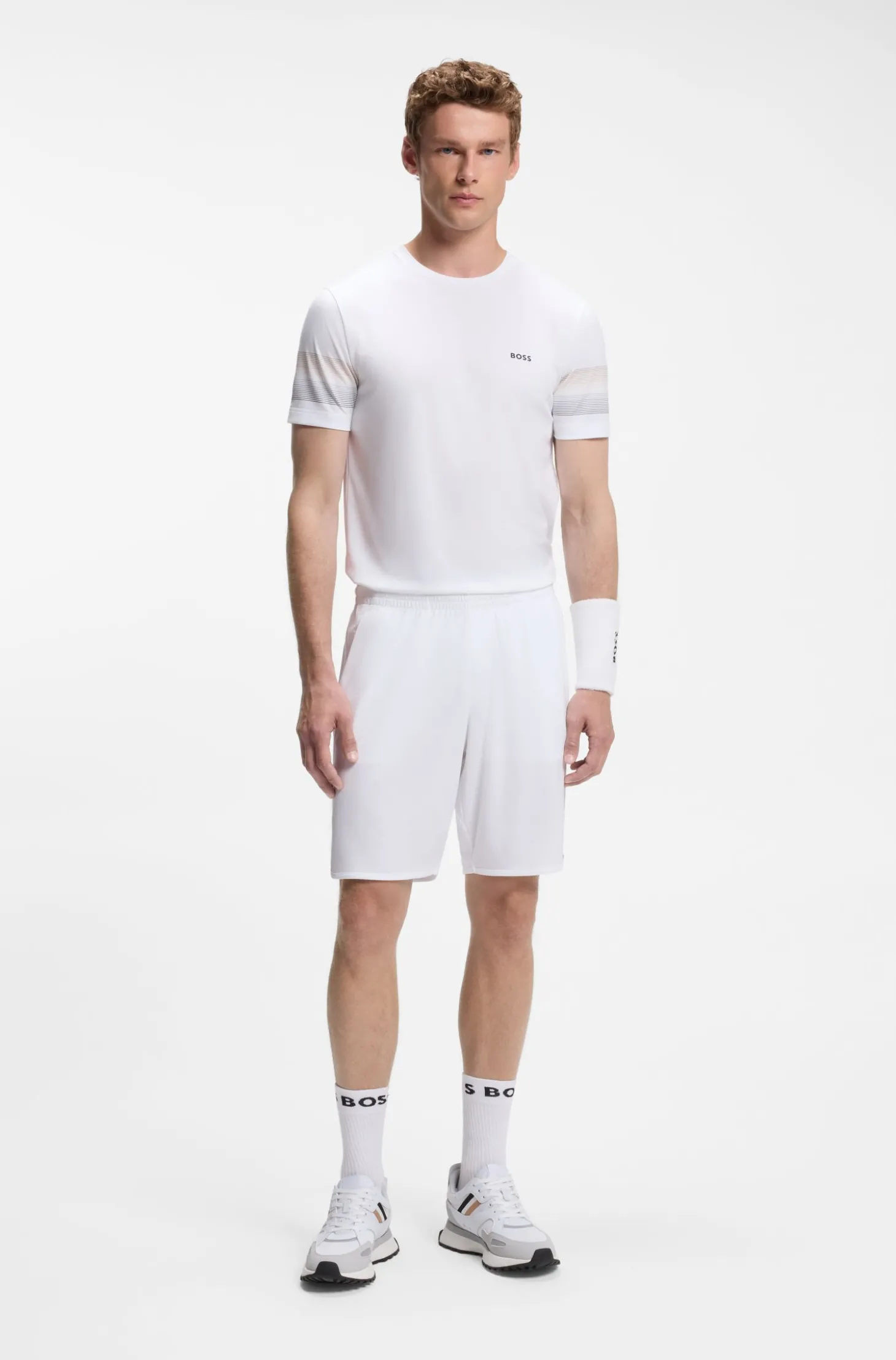 Active Slim-Fit T-Shirt mit Streifen an den Ärmeln