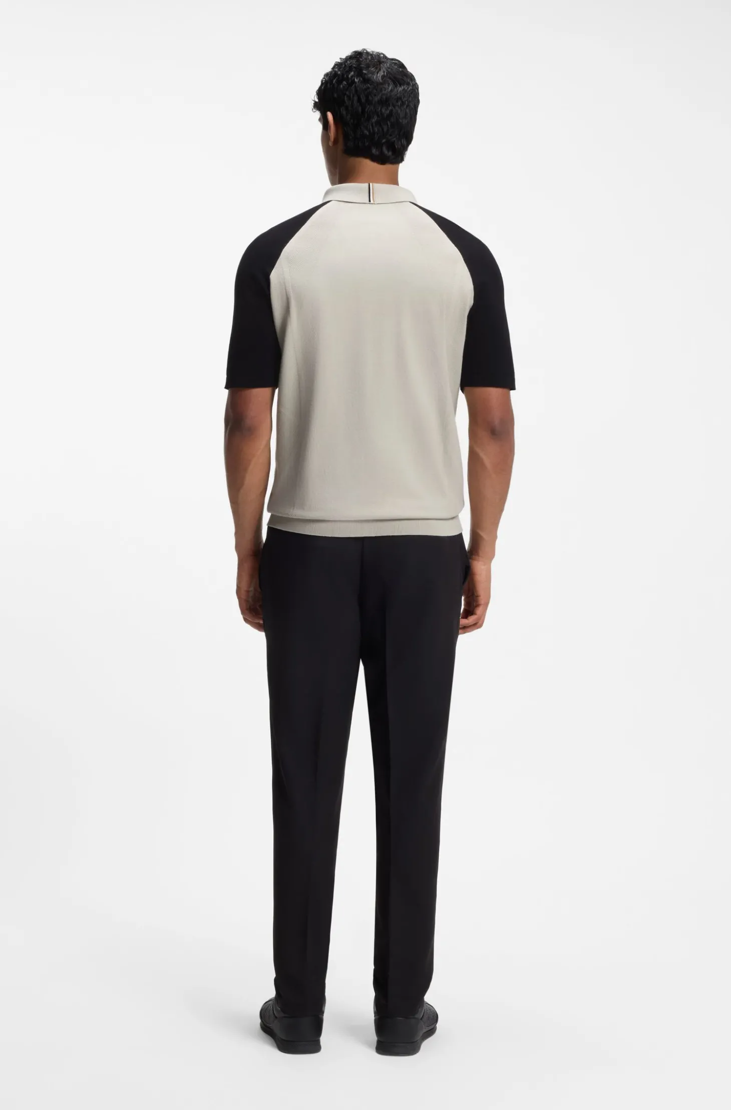 Active Strick-Poloshirt mit Colour-Blocking
