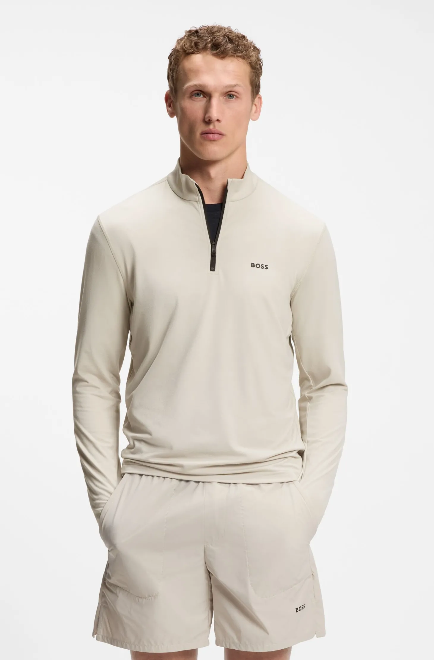 Active Sweatshirt mit kurzem Reißverschluss und Moisture Management