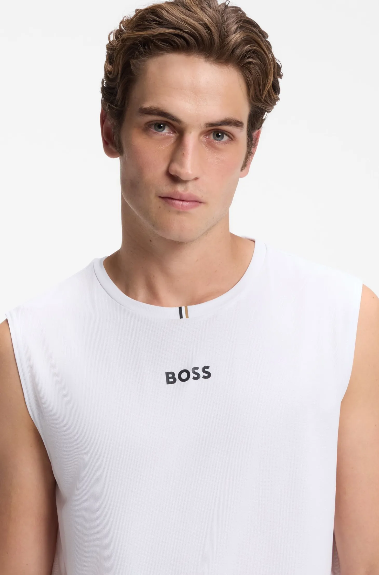 Active Tanktop aus Stretch-Gewebe mit Streifen auf der Rückseite