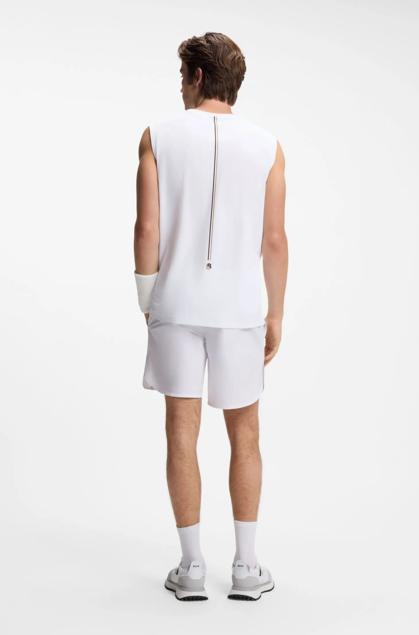 Active Tanktop aus Stretch-Gewebe mit Streifen auf der Rückseite