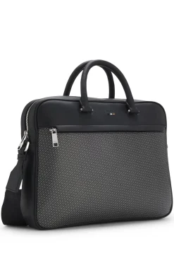 Aktentasche mit Monogramm-Print