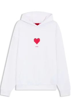 All-gender Hoodie aus Baumwoll-Terry mit Origami-Herz-Artwork