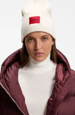 All-Gender Mütze aus Woll-Mix mit Logo