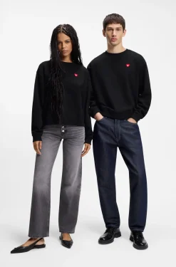 All-gender Sweatshirt aus Baumwoll-Terry mit Herz-Logo