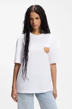 All-gender T-Shirt aus Baumwoll-Jersey mit Herz-Logo