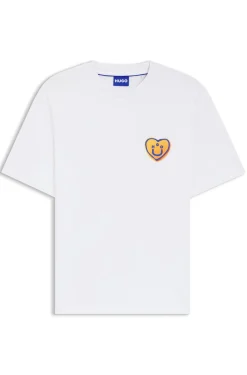 All-gender T-Shirt aus Baumwoll-Jersey mit Herz-Logo