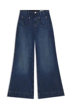 Ausgestellte Jeans aus blauem Denim
