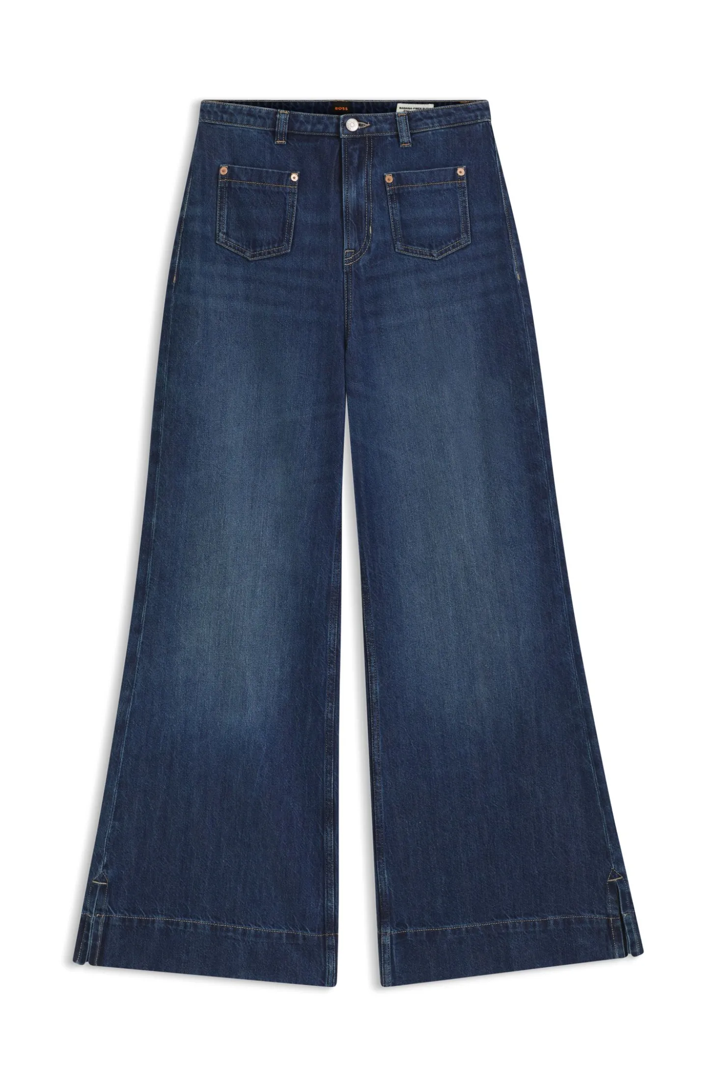 Ausgestellte Jeans aus blauem Denim