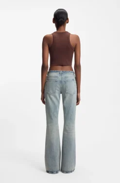 Ausgestellte Jeans aus getöntem blauem Denim