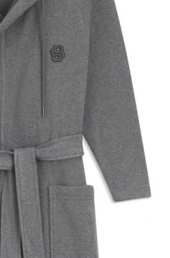 Bademantel aus Baumwoll-Jersey mit Kapuze und Double-B-Monogramm