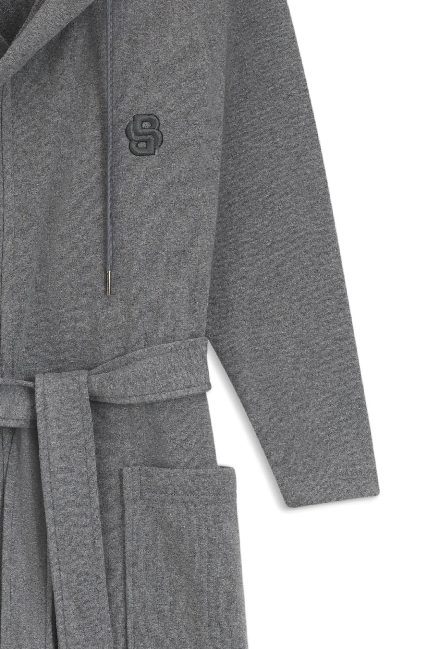 Bademantel aus Baumwoll-Jersey mit Kapuze und Double-B-Monogramm