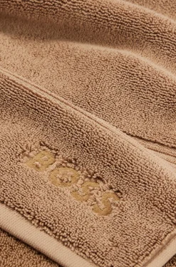 Badematte aus Baumwolle mit Logo-Stickerei