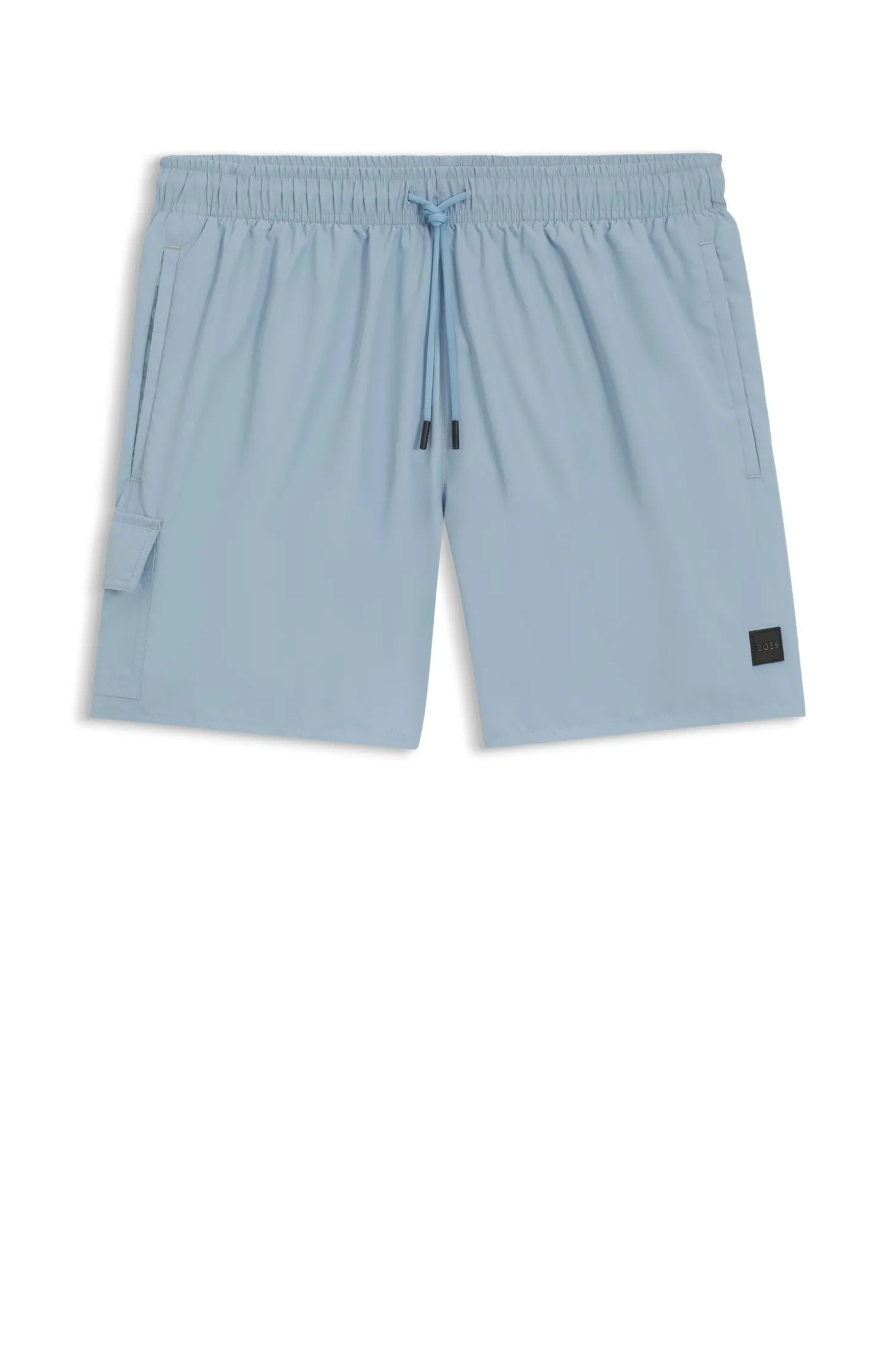 Badeshorts mit Cargo-Tasche und Logo-Aufnäher