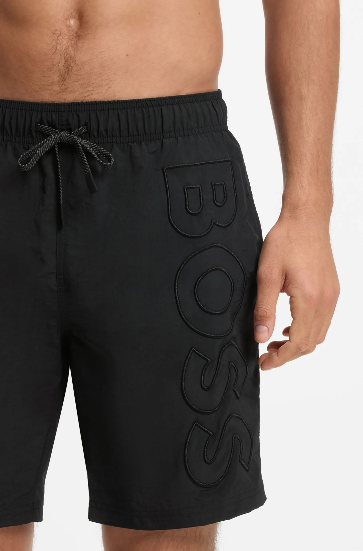 Badeshorts mit 3D-Logo-Stickerei