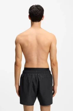 Badeshorts mit doppeltem Bund und Logo-Details