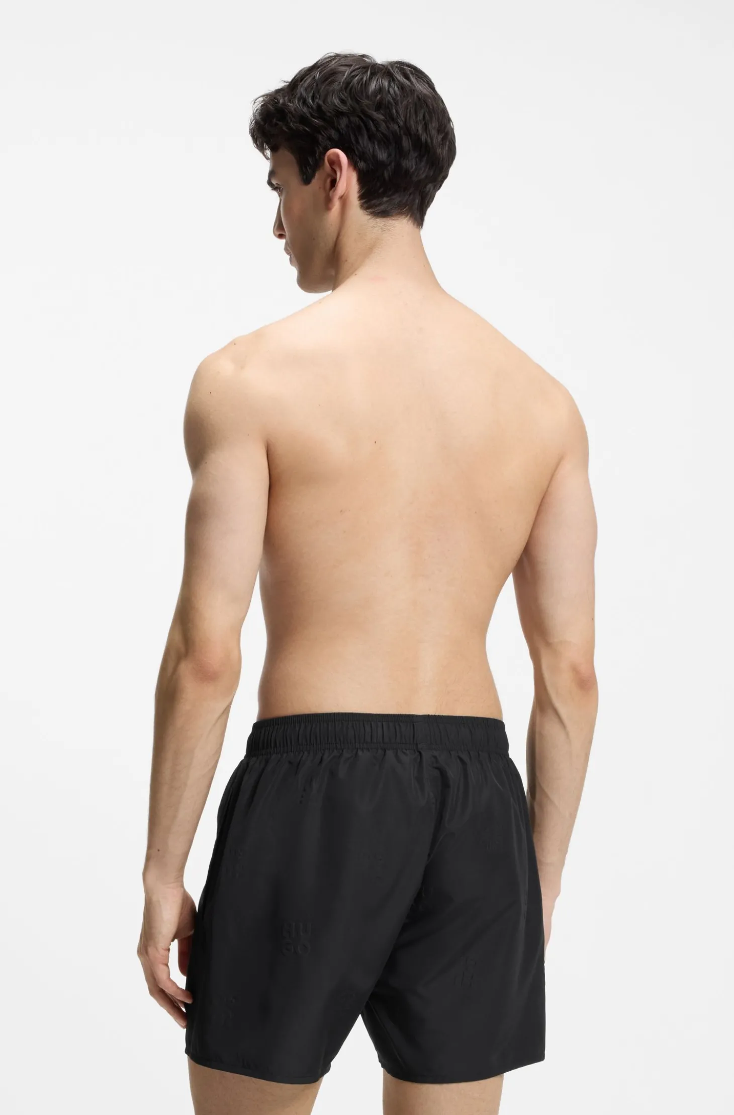 Badeshorts mit durchgehenden Stack-Logos