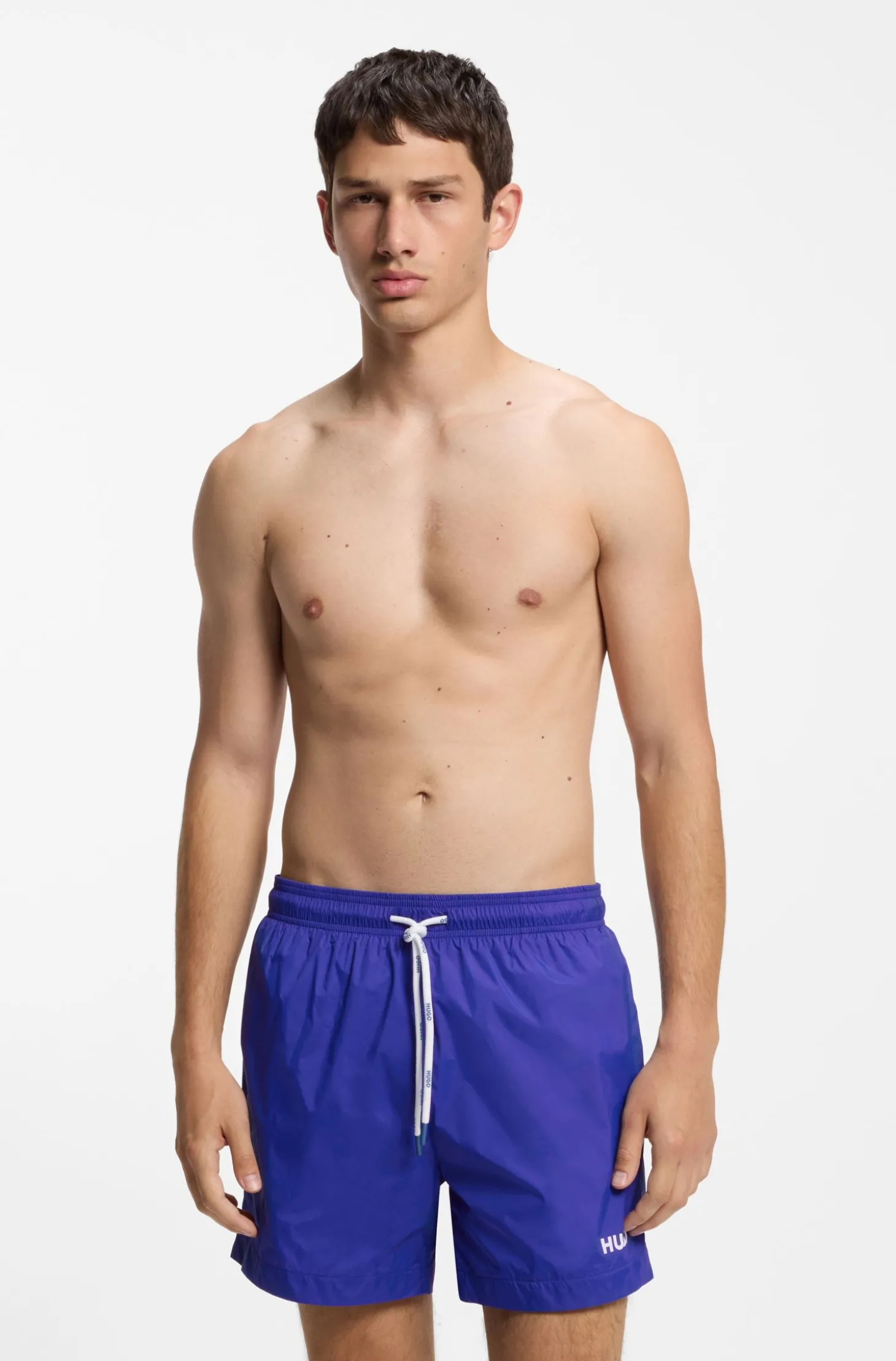 Badeshorts mit kontrastierendem Logo-Print