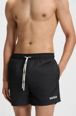 Badeshorts mit kontrastierendem Logo-Print