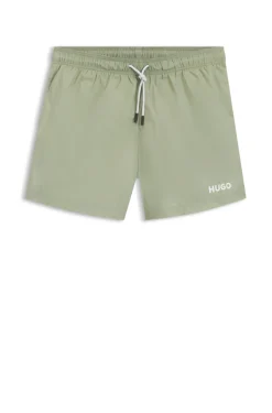 Badeshorts mit kontrastierendem Logo-Print