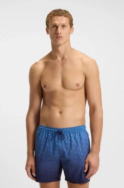 Badeshorts mit Logo-Aufnäher und Monogramm-Print im Dégradé-Stil