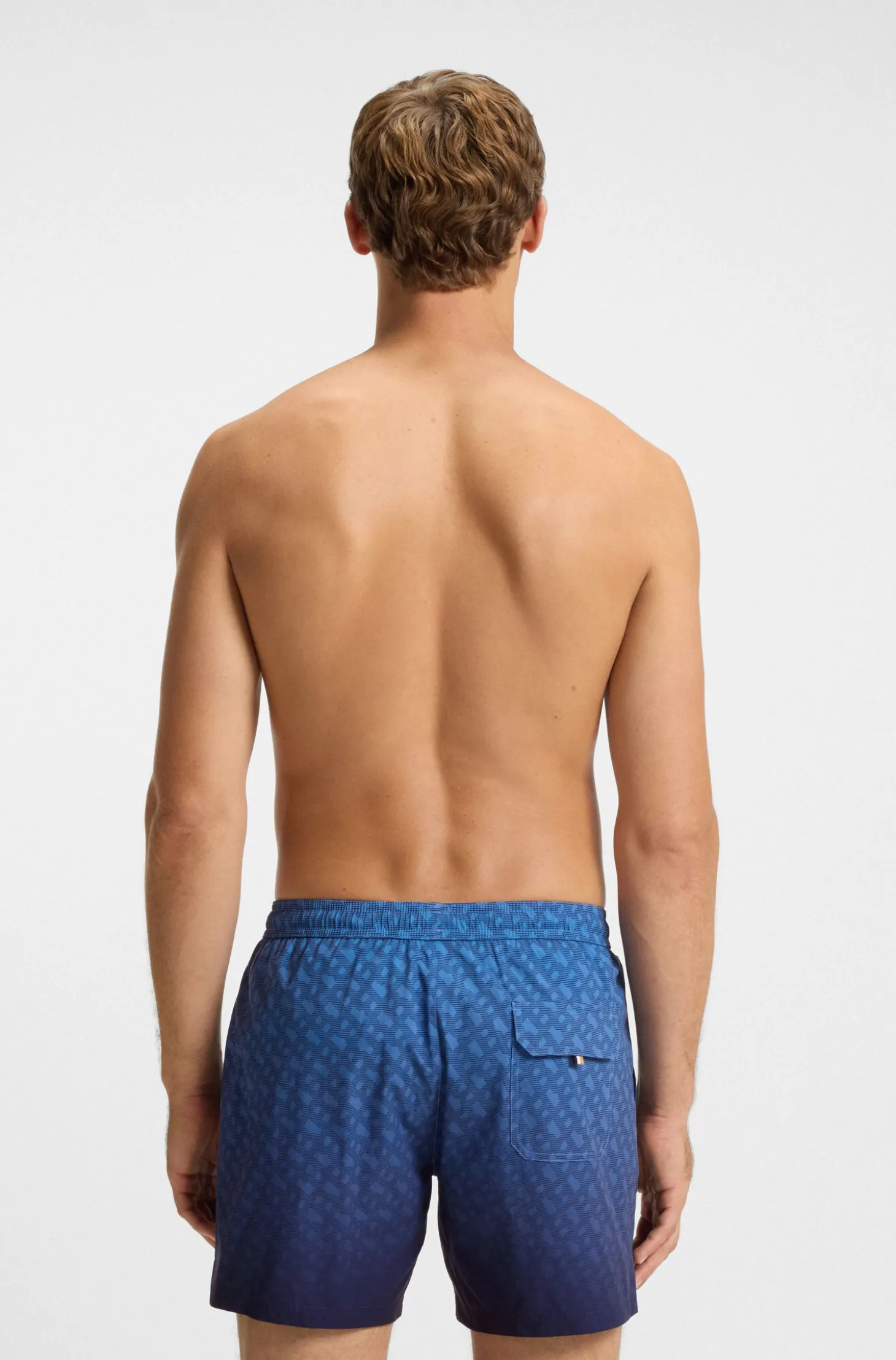 Badeshorts mit Logo-Aufnäher und Monogramm-Print im Dégradé-Stil