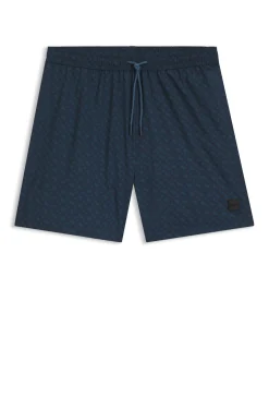 Badeshorts mit Logo-Aufnäher und Monogramm-Print im Dégradé-Stil