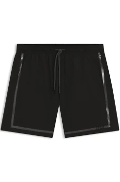 Badeshorts mit Logo-Streifen-Print