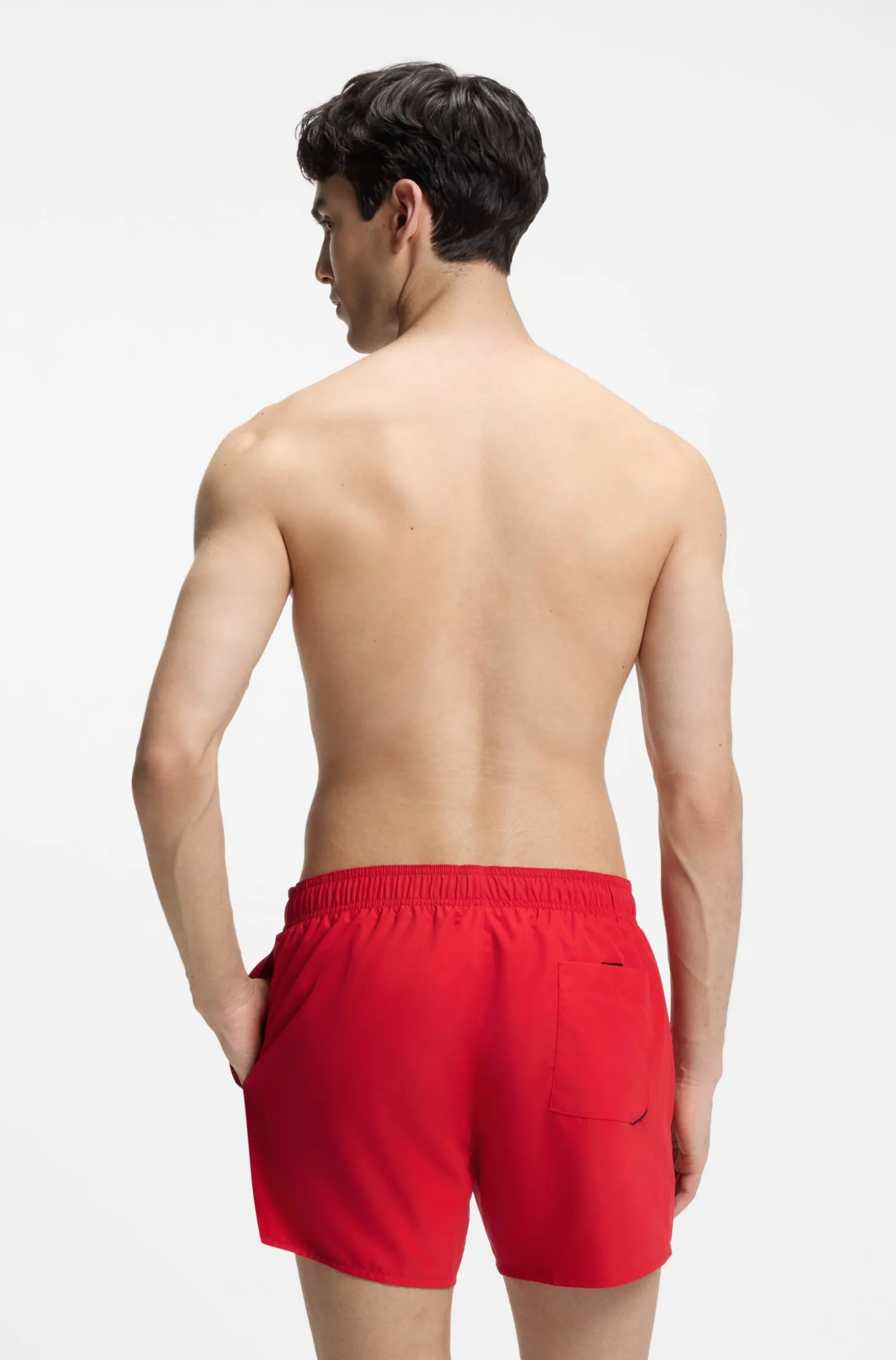 Badeshorts mit mehreren Logos