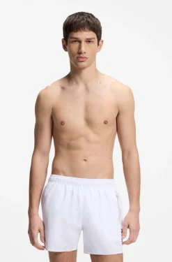 Badeshorts mit mehreren Logos