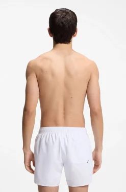 Badeshorts mit mehreren Logos