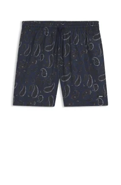 Badeshorts mit Paisley-Print und Gummi-Logo