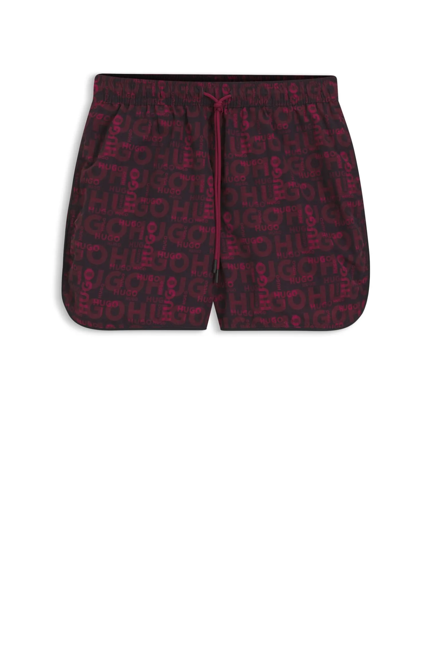 Badeshorts mit saisonalem Print und abgerundetem Saum
